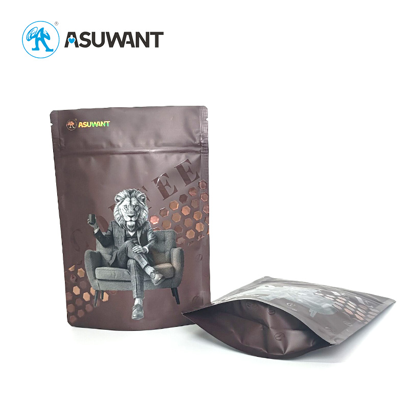 Custom Digital Printing Spot Gloss Varnish 3D Embossed Raised UV Coating Reverse Matte Finish Stand up Zipper Pouches for Coffee