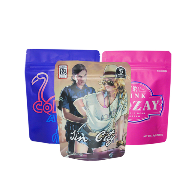 Wholesale Zipper Bags Stand Up Pouch Smell Proof Cali Packs Mylar Plastic Packaging Bags