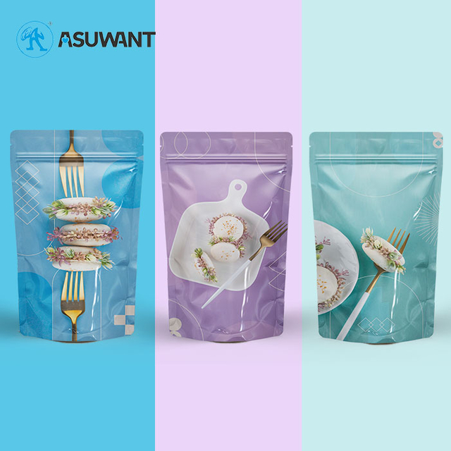 Stand Up Pouch Food Packaging Bags Zip Lock Aluminum Plastic Bags Customized Baggies