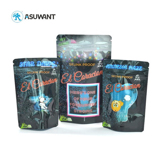 1/8 Weed Tobacco Exotic Smell Proof Zip Lock Plastic 8th Bags for Weed