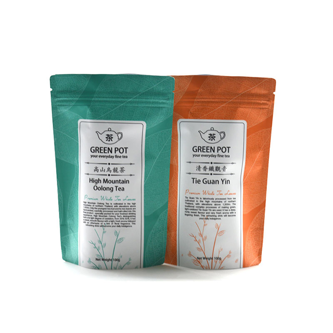 Biodegradable Custom Printing Empty Tea Bags Plastic Ziplock Mylar Smell Proof Bags
