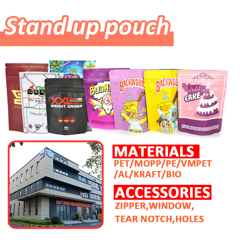Asuwant Packaging Plastic 7g 14g 28g Smell Proof Black Custom Printed Zip Lock Packaging Mylar Bag Packaging With Window