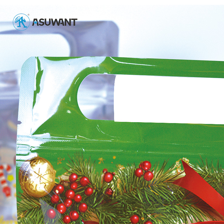 In Stock Merry Christmas Stand up Zipper Bags Aluminum Resealable Doypack Packing for Gifts Smell Proof