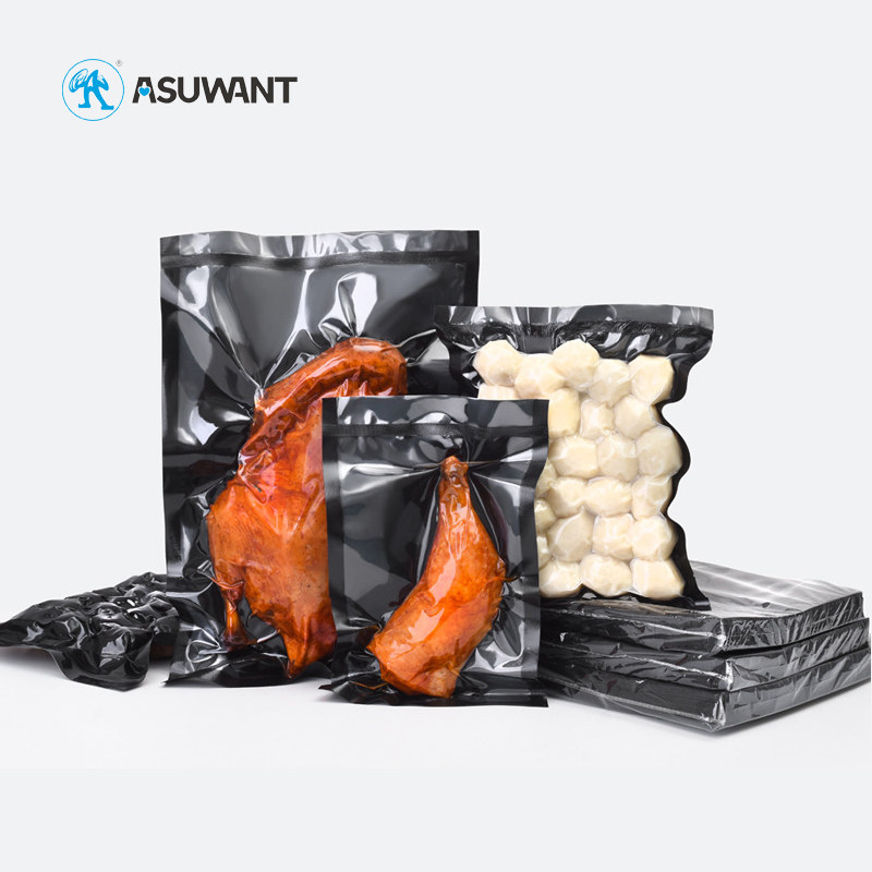 Food Grade Nylon Black Laminated Pe Vacuum Sealed Packaging Bag For Nuts Rice Fish Meat Beef