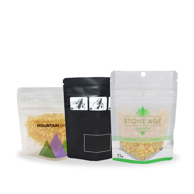 Medical Packging Black Ziplock Child Resistant 3.5g 7g 14g Mylar Bags