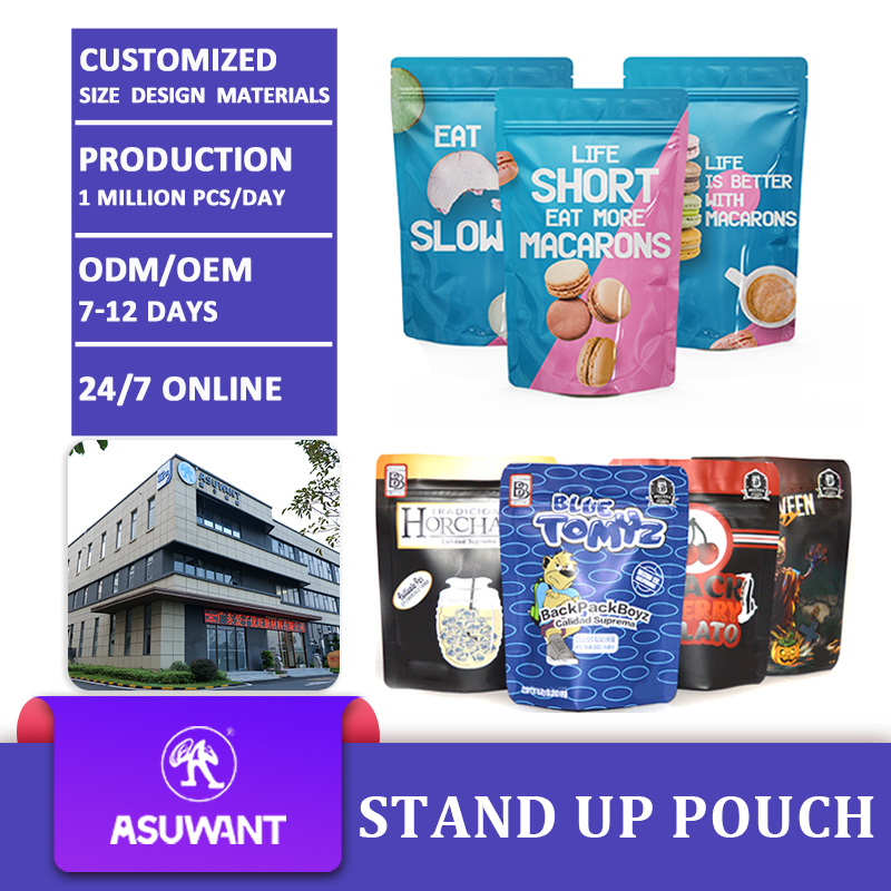 Custom Printing Smell Proof Zipper Mylar Bags 500mg/600mg Edible Candy Gummy Packaging