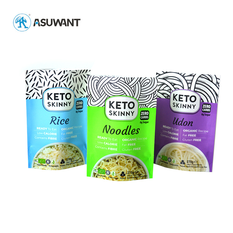 Custom Printed Noodles Mylar Bags Smell Proof Stand Up Pouch Foil Plastic Pre-Roll Packaging for Food Industry
