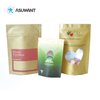 Biodegradable Recycled Customized Stand Up Pouches Dry Food Packaging Brown Kraft Paper Bags with Translucent Window