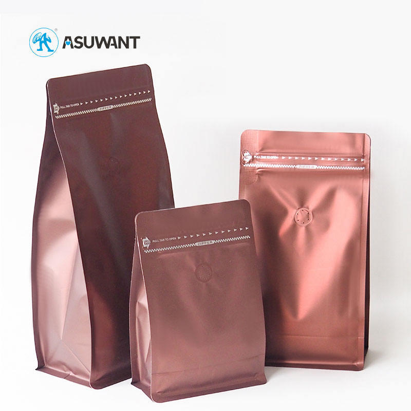 Reusable Grocery Aluminum Foil Coffee Plastic Bags with Flat Bottom Gravure Printing