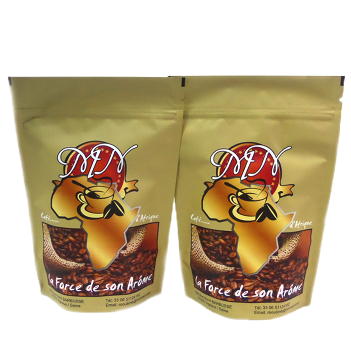 Custom Resealable Coffee Bean Stand Up Pouches Tea Bag Edible Food Dry Fruits Cookie Coffee