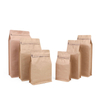 Recyclable Matte Standing Pouch Flat Bottom Coffee Brown Kraft Paper Zipper Bag