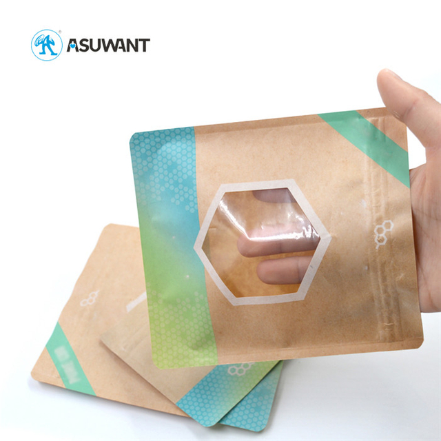 Heat Sealable Spice Cookies Kraft Paper Food Packaging Bag Custom Printed Logo