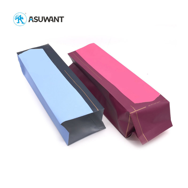 Eco Friendly Food Packaging Laminated Flat Square Block Bottom Coffee Bags