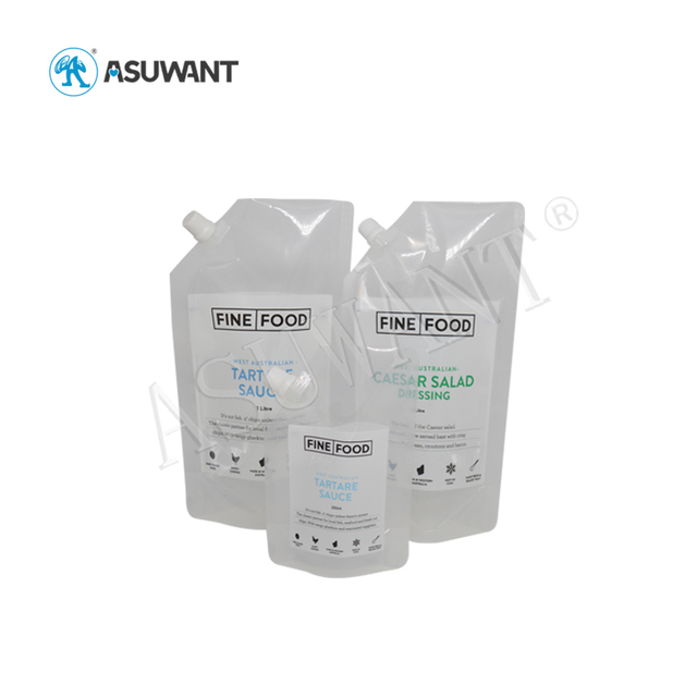 Water Pouches Clear Beverage Drink Bag Liquid Juice Packaging Stand Up Spout Pouch Fruit Jelly Doypack