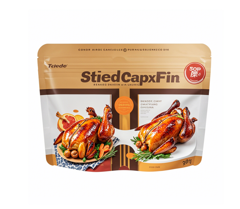 Custom Rotisserie Chicken Packaging Food Roasted Microwave Ziplock Zip Lock Laminated Stand Up Pouch Plastic Roast Chicken Bags