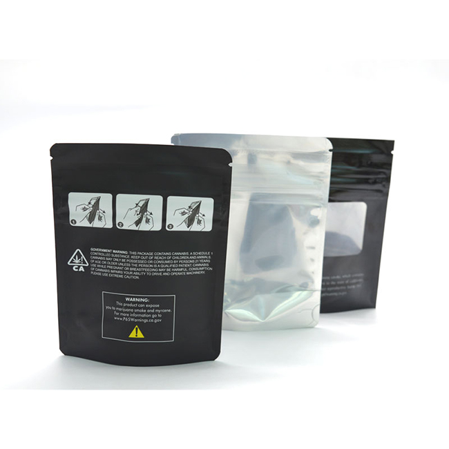 3.5 G 7G Child Resistant Empty Heat Seal Herb Packaging Zip Lock Bags