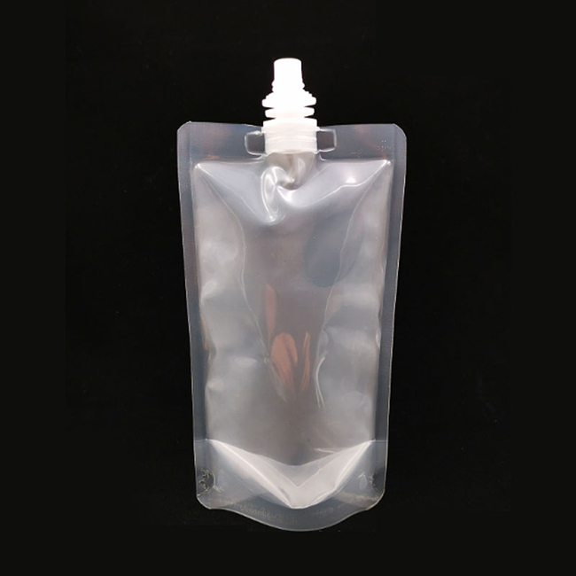Clear Drink Bag Spout Pouch Liquid Beverage Packaging With Caps