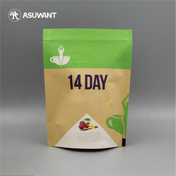 Brown Recycle Custom Printed Ziplock Kraft Paper Bags Snack Packing Doypack