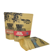 Soluble Kraft Paper Bag Zipper Pack Coffee Loose Leaf Tea Packaging With Window