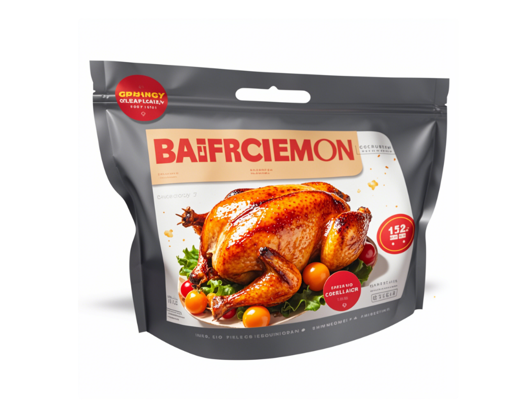 Custom Rotisserie Chicken Packaging Food Roasted Microwave Ziplock Zip Lock Laminated Stand Up Pouch Plastic Roast Chicken Bags