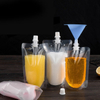Clear Drink Bag Spout Pouch Liquid Beverage Packaging With Caps