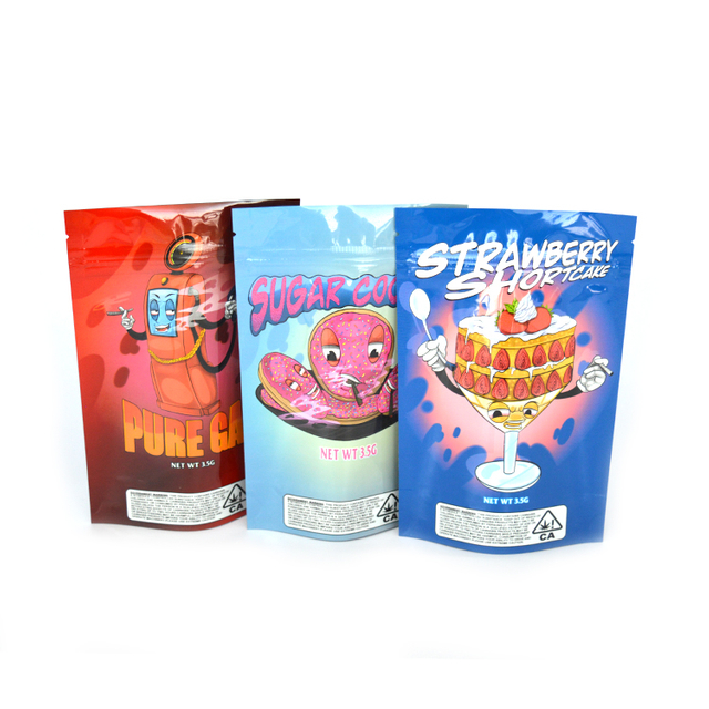 1/8 OZ Cookie Edibles Mylar Bag Zip Lock Gummies Packaging Resealable Smell Proof Mylar Edible Packaging with Custom Logo