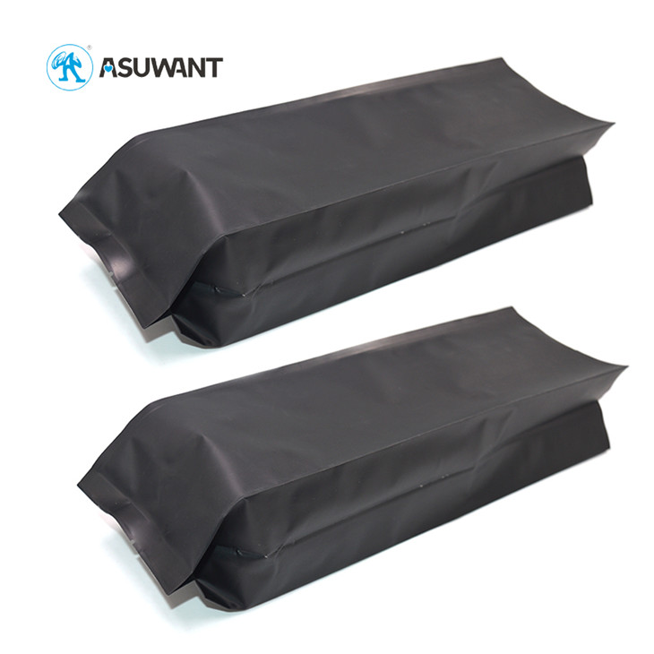 250g 500g Side Gusset Black Matte Valve Coffee Bean Packaging Bag Plastic Laminated Tea Bag
