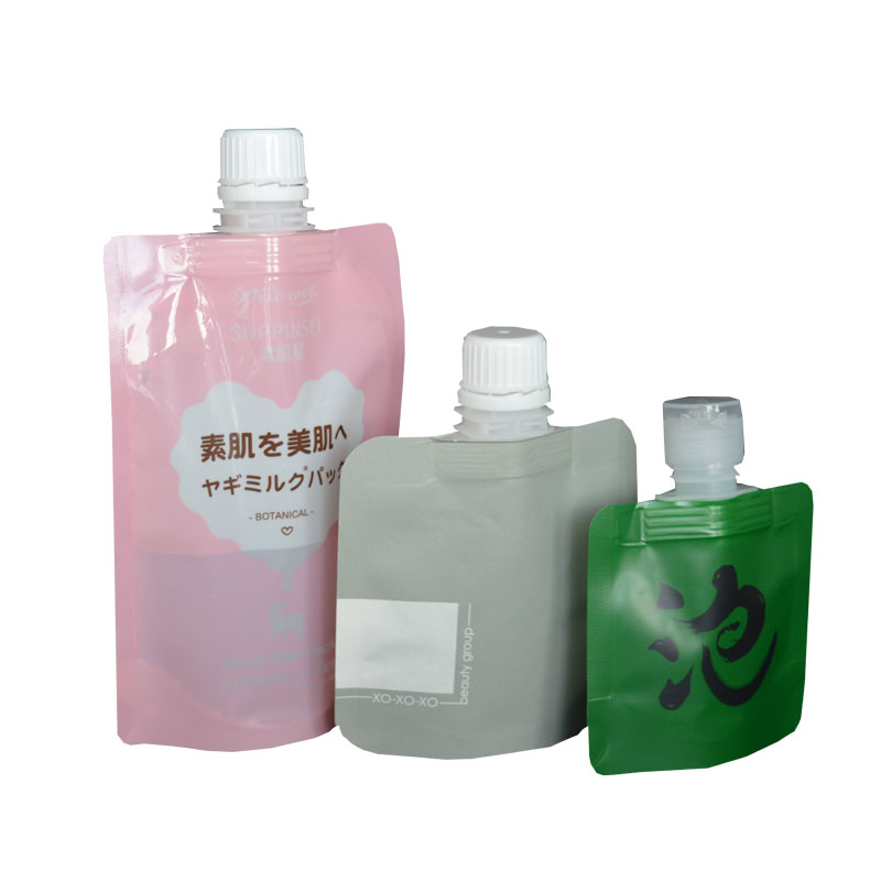 Biodegradable Printed Stand Up Bag Spout Pouch for Cosmetic Shower Gel Shampoo Mini Bag Easy Taking