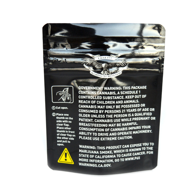 Resealable Child Proof Packaging Weed 420 Bags Custom Design