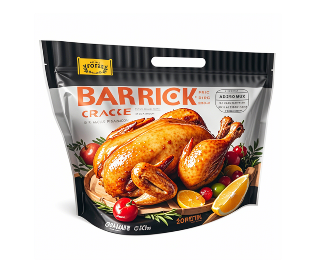Custom Rotisserie Chicken Packaging Food Roasted Microwave Ziplock Zip Lock Laminated Stand Up Pouch Plastic Roast Chicken Bags