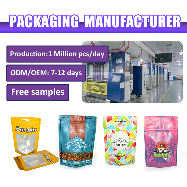 Customized Foil Mylar Smell Proof Reusable Ziplock Plastic Stand Up Pouch Seed Food Packaging Bag With Logo