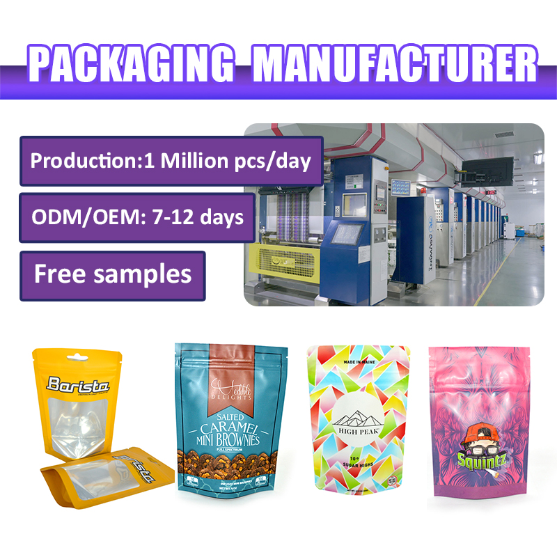Customized Foil Mylar Smell Proof Reusable Ziplock Plastic Stand Up Pouch Seed Food Packaging Bag With Logo
