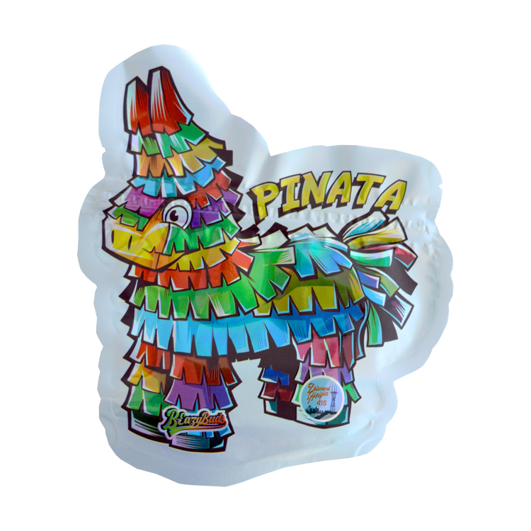 Custom Die Cut Irregular Smell Proof Ice Creamcone Special Shaped Plastic Zipper Seal 3.5g Mylar Bags