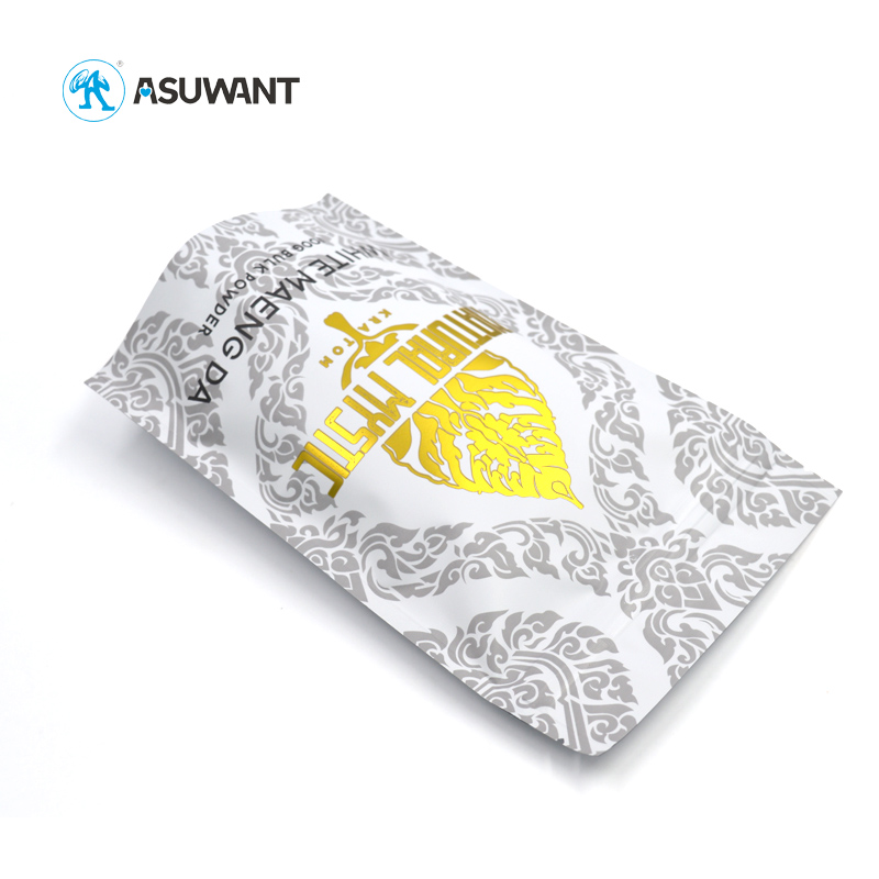 Cannabis Seed Packaging White Stand Up Pouch Metallice Metalized Weed Bag