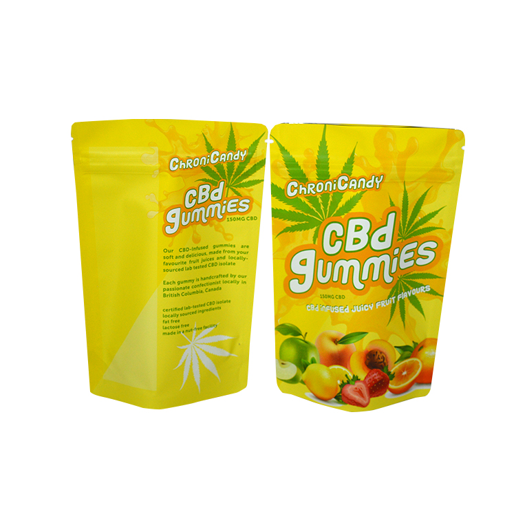 Resealable Cookies Packaging Plastic Gummies Candy Stand Up Smell Proof Edible Mylar Bags