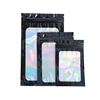 Shiny Small Resealable Packaging Holographic Packaging Ziplock Bag With Zipper