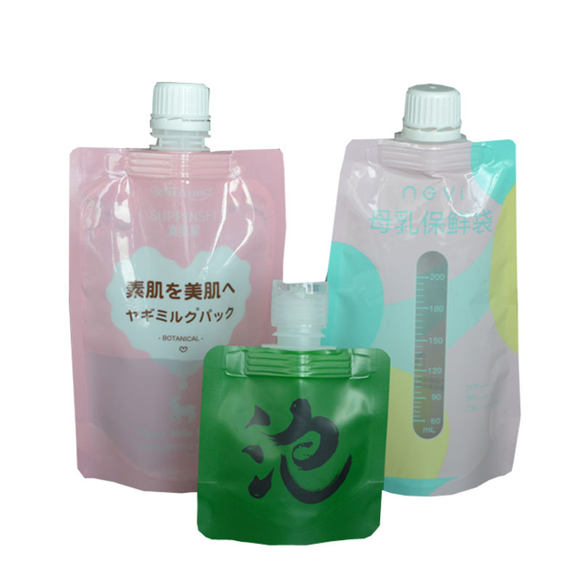 Reusable Plastic Package Bag Travel Beverage Alcohol Hand Wash Liquid Packaging Spout Pouch