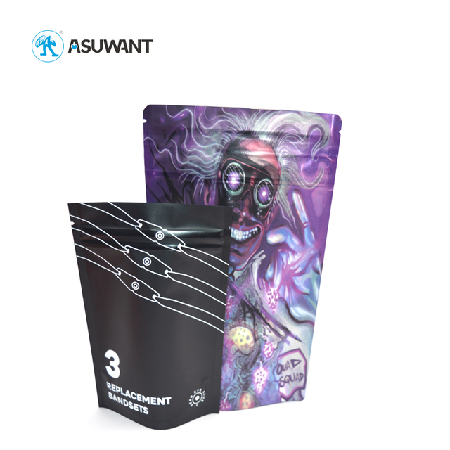 1 Gram Customized Aluminized Child Resistant Zipper Medical Tobacco Storage Mylar Bag