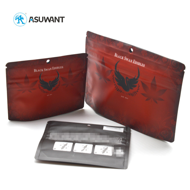 Double Zipper Cannabis Gummy Seal Stand Up Pouch Plastic Bags Child Proof Edibles Food Packaging