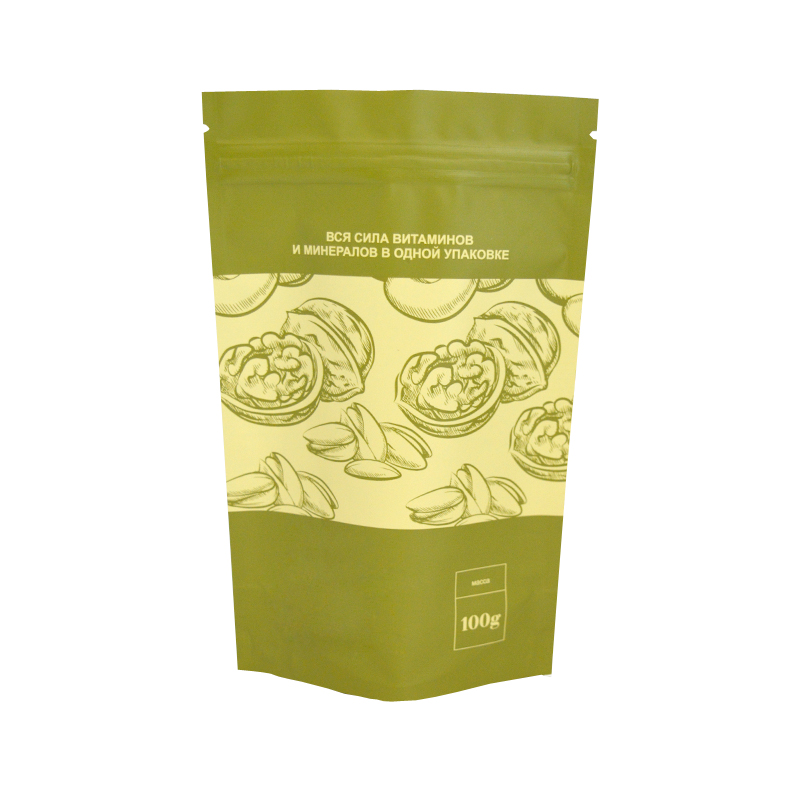 Compostable Sealable Matte Coffee Packaging BagsFood Stand Up Pouch with Window