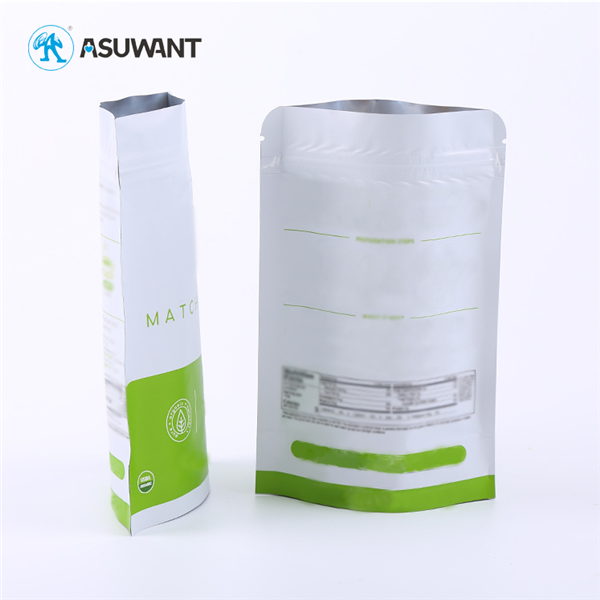 Smell Proof Matcha Green Tea White Stand Up Pouch Bag for Seeds Coffee Tea