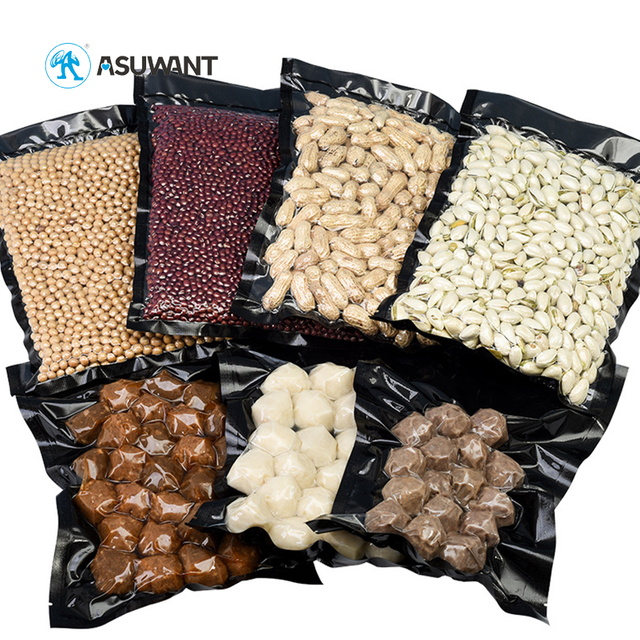 Food Grade Heat seal Transparent Nylon Black Vacuum Plastic Packing Bags For Fish Meat Seafood