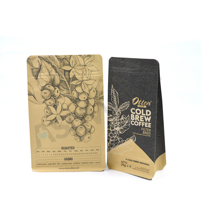 Biodegradable Compostable Brown White Pe Zipper Kraft Paper Bag