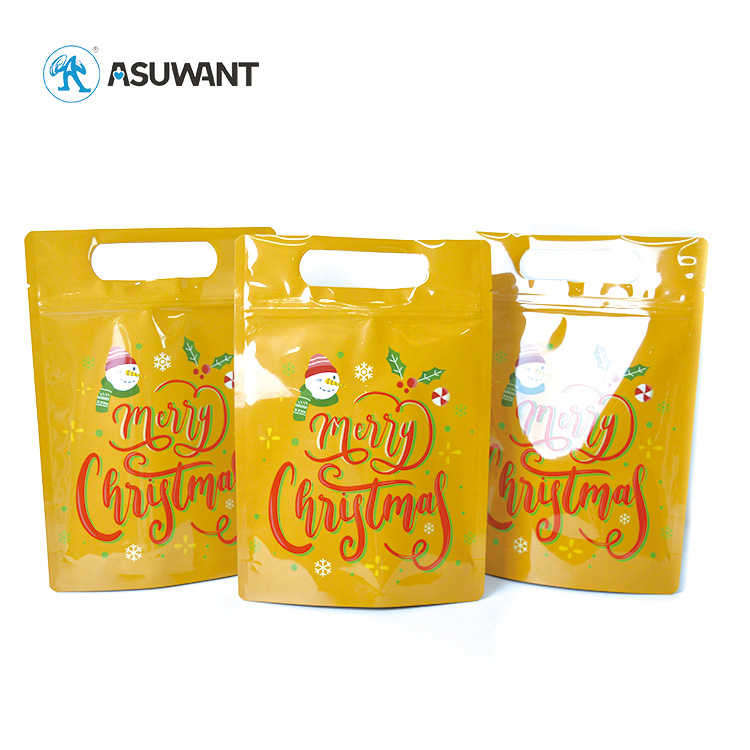 Custom Logo Christmas Style Candy Sugar Cookie 3.5g 7g 14g Stand up Pouch Bags Food Grade Mylar for Chewing Gum Lollipops
