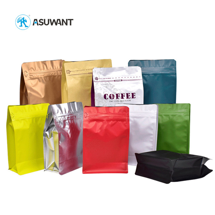 5lb pound Empty Flat Bottom Coffee Tea Bags Ziplock Foil Mylar Plastic Packaging Stand Up Pouch
