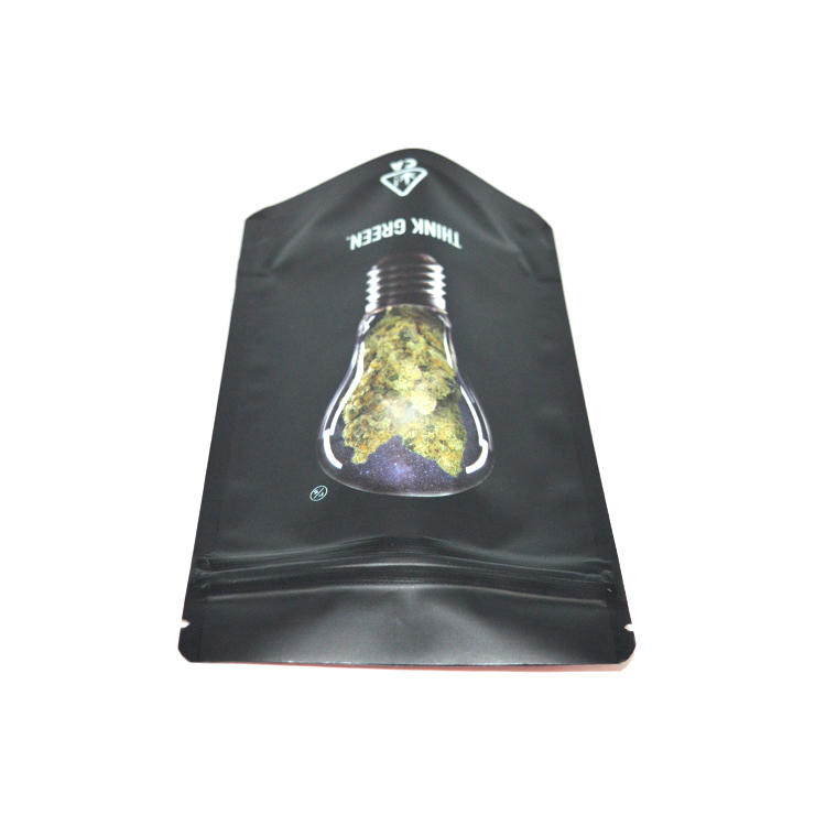 Custom Printed Black Cannabis Bag Heat Sealed Plastic Custom Logo Smell Proof Bag 1 Gram
