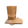  Biodegradable Flat Bottom Side Gusset Ziplock Brown Kraft Paper Food Packaging Edible Bag