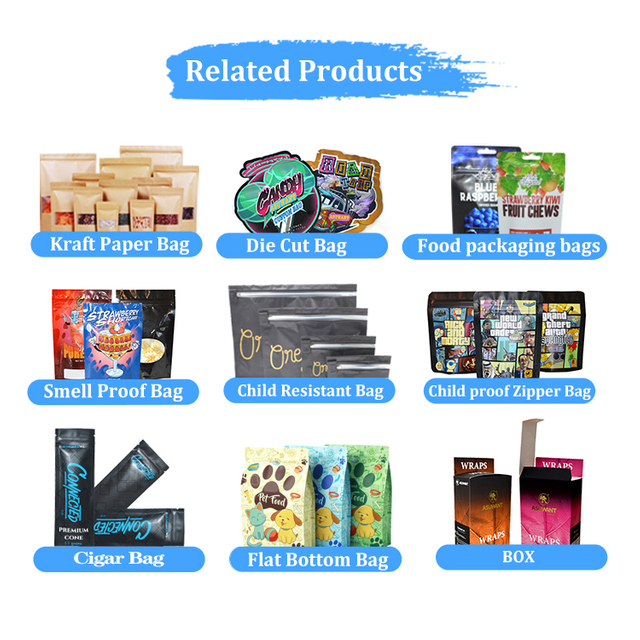 Customized Edible Candy Gummy Packaging 3.5g Mylar Bag Deodorant Sealed Aluminum Foil Bag Plastic Packaging Zipper Bag