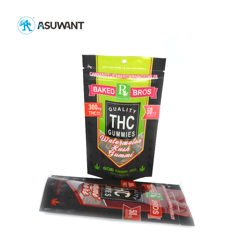 Stand Up Pouch THC Herb Flower Smell Proof Plastic Zipper Seed Hemp Packaging