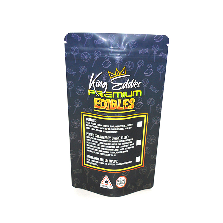 Custom Printed Black Cannabis Bag Heat Sealed Plastic Custom Logo Smell Proof Bag 1 Gram
